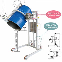 升降机1500型1460東京大有 油桶搬运车-脚踏油压手动式