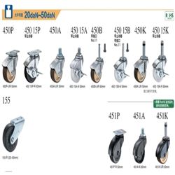 允许荷重20daN~50daNHAMMER CASTER 哈玛锤牌 轻荷重脚轮