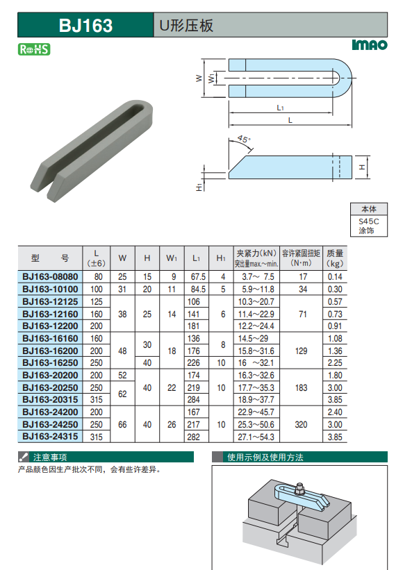 IMAO 夹紧器限位器-U形压板