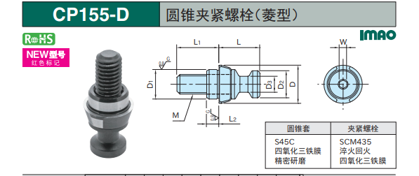 IMAO今尾 下拉式夹具圆锥夹紧螺栓（菱型）