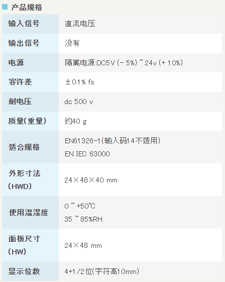 渡边电机 A22□0 直流电压用数字面板仪表