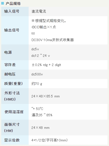 渡边电机 A8□□2 直流电用数字面板仪表