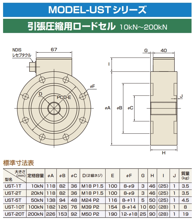 AIKOH 爱光 拉伸压缩用载荷传感器 UST-1T